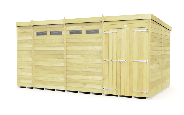 8ft x 15ft Pent Security Shed