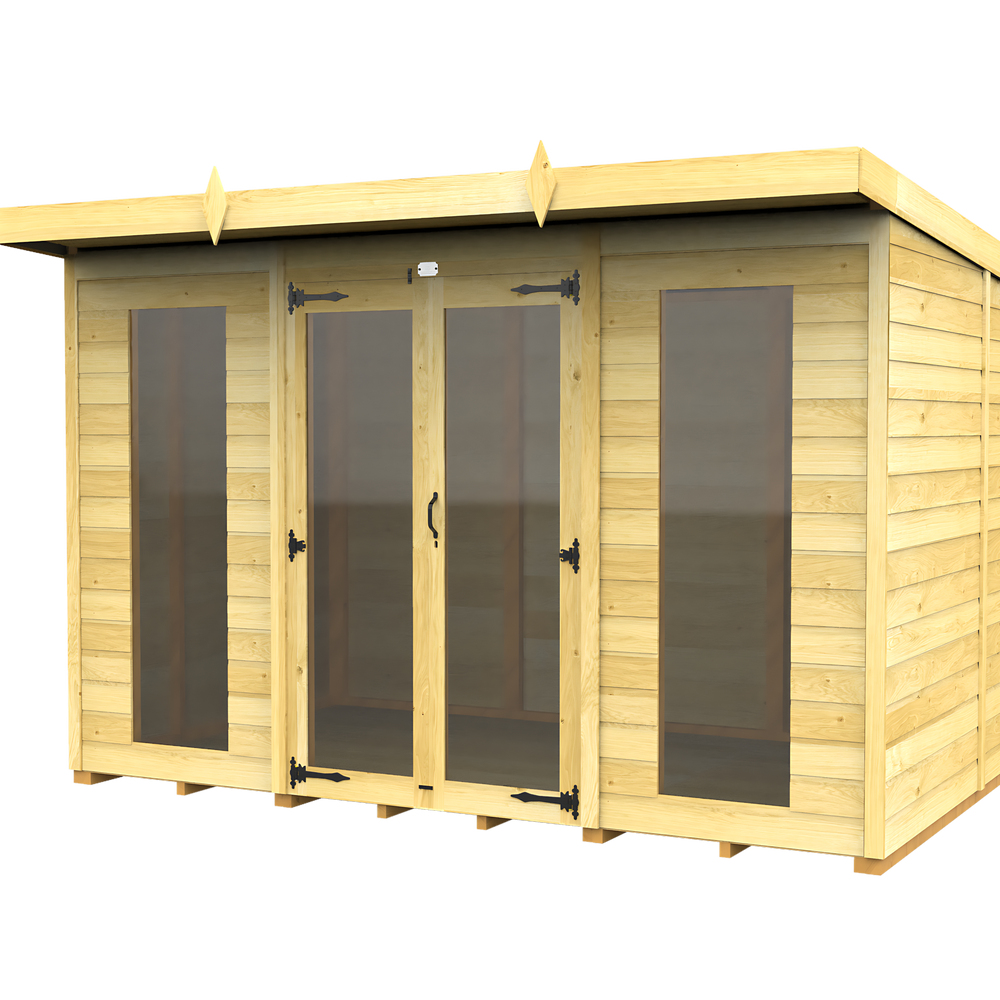 7ft x 10ft Pent Summer House (Full Height Window)