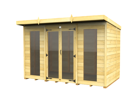 7ft x 10ft Pent Summer House (Full Height Window)