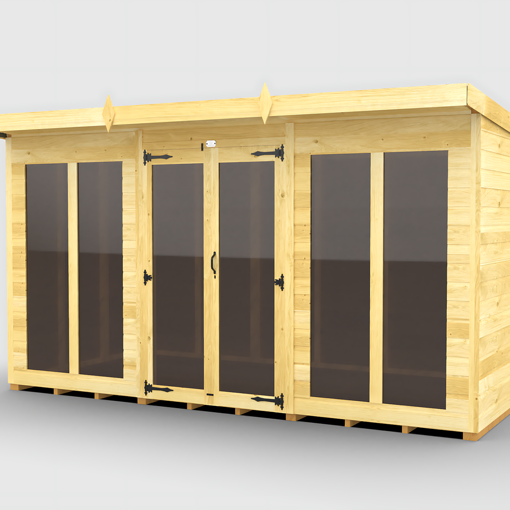 4ft Pent Summer House (Full Height Window)