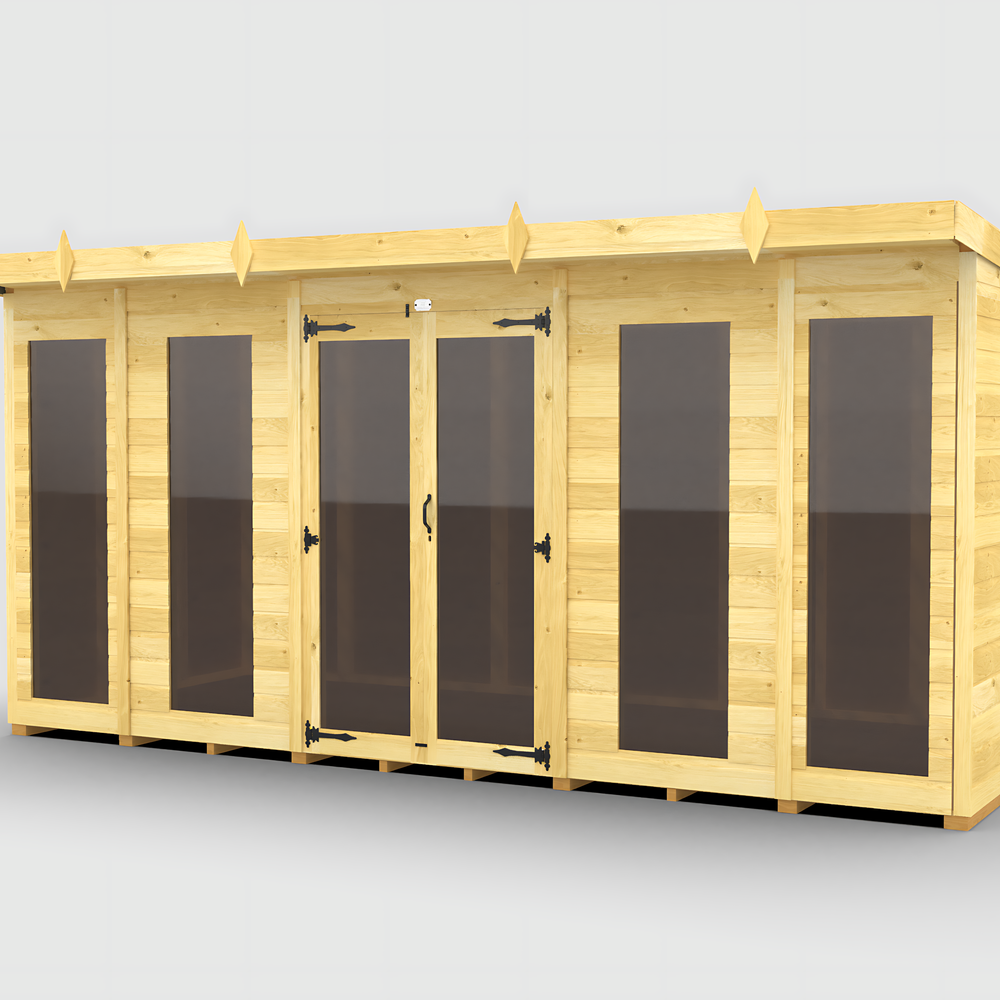 4ft Pent Summer House (Full Height Window)
