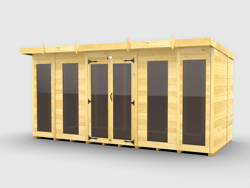 4ft Pent Summer House (Full Height Window)