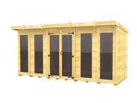 7ft x 14ft Pent Summer House (Full Height Window)