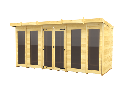 7ft x 14ft Pent Summer House (Full Height Window)