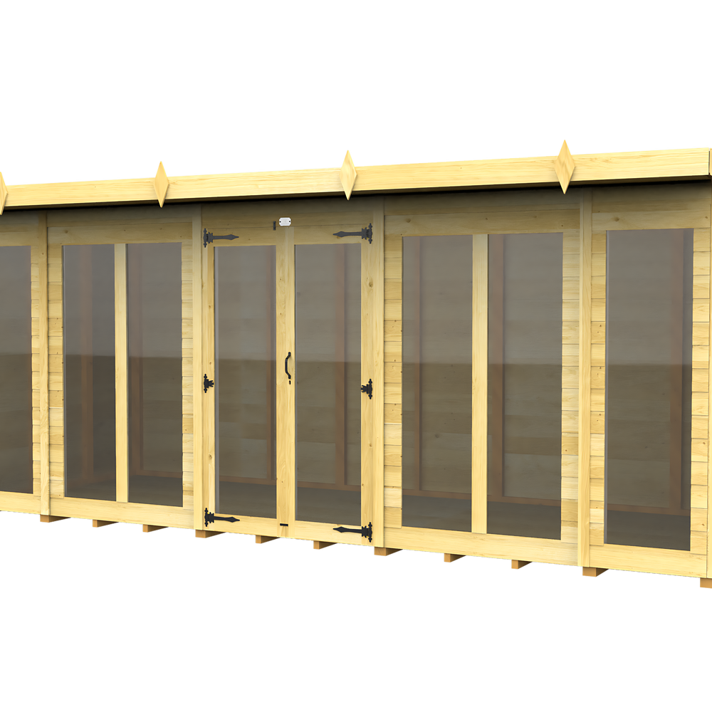 5ft x 16ft Pent Summer House (Full Height Window)