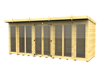 5ft x 16ft Pent Summer House (Full Height Window)