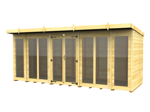 5ft x 16ft Pent Summer House (Full Height Window)