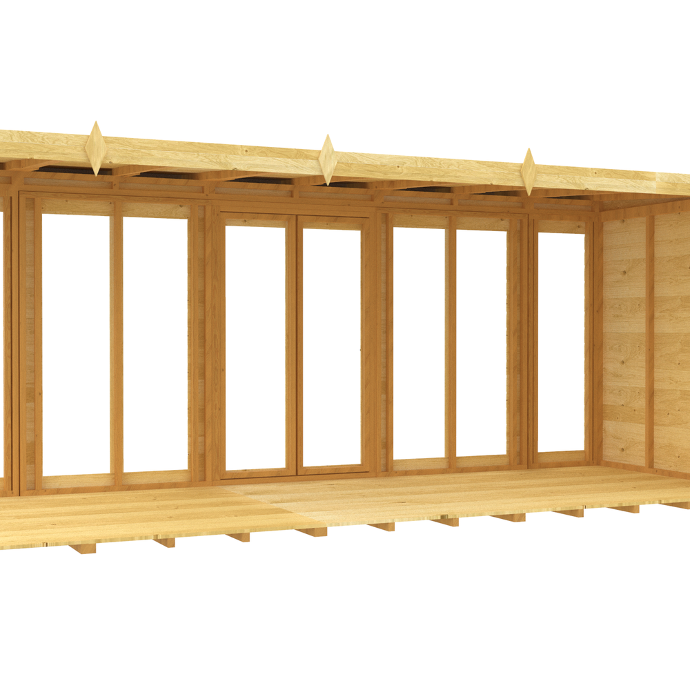 5ft x 16ft Pent Summer House (Full Height Window)