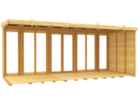 5ft x 16ft Pent Summer House (Full Height Window)