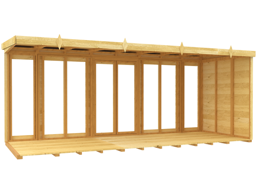 5ft x 16ft Pent Summer House (Full Height Window)