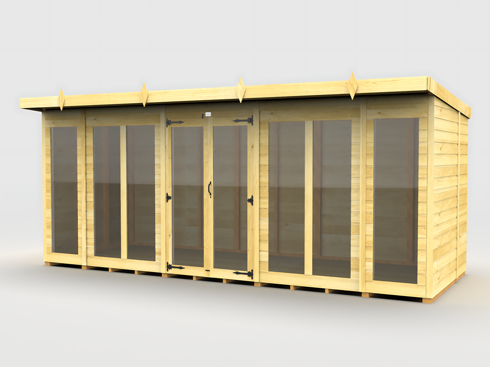 4ft Pent Summer House (Full Height Window)