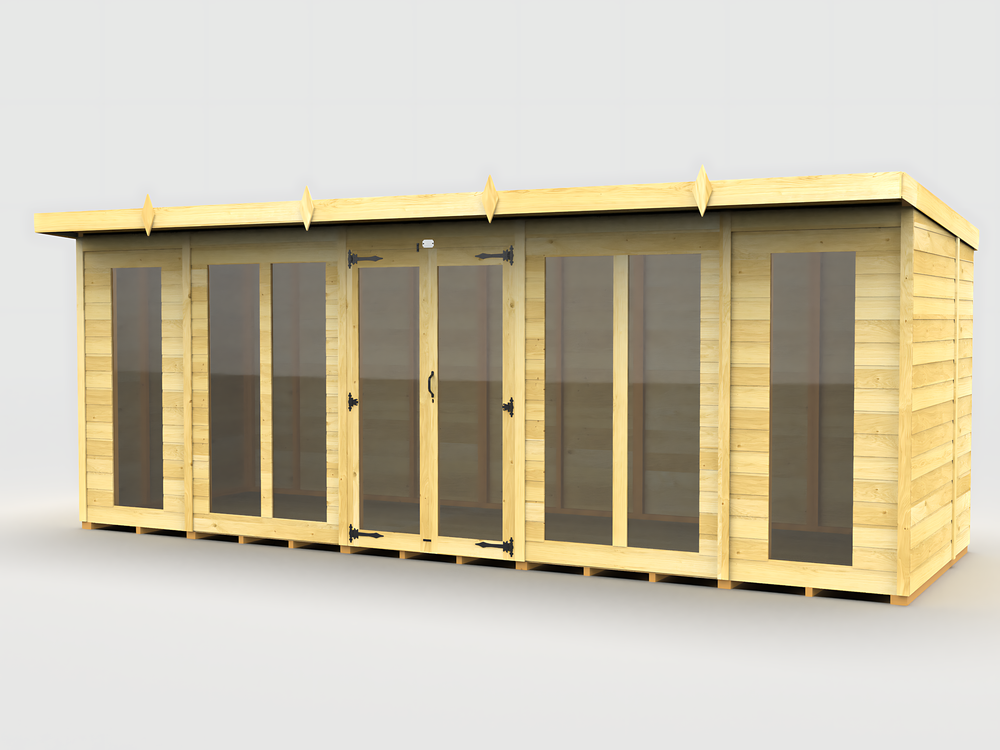 4ft Pent Summer House (Full Height Window)