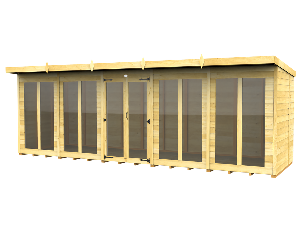 7ft Pent Summer House (Full Height Window)