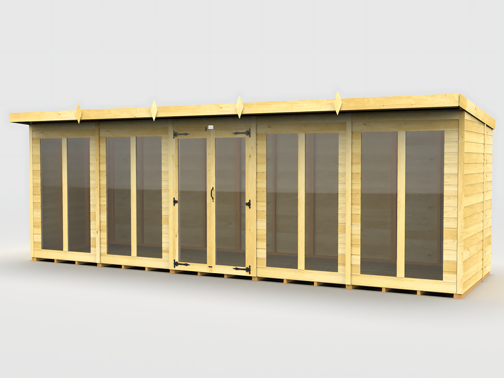 4ft Pent Summer House (Full Height Window)