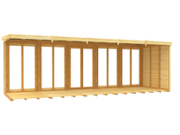 7ft x 20ft Pent Summer House (Full Height Window)
