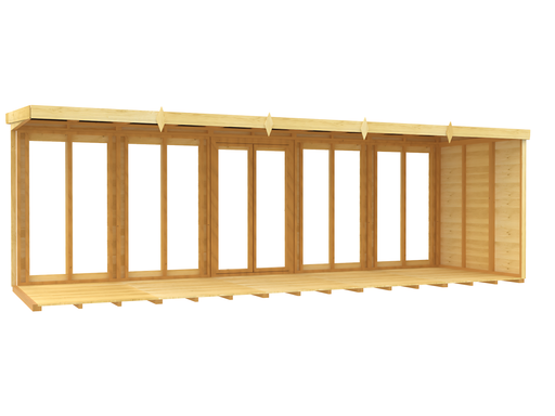 7ft x 20ft Pent Summer House (Full Height Window)