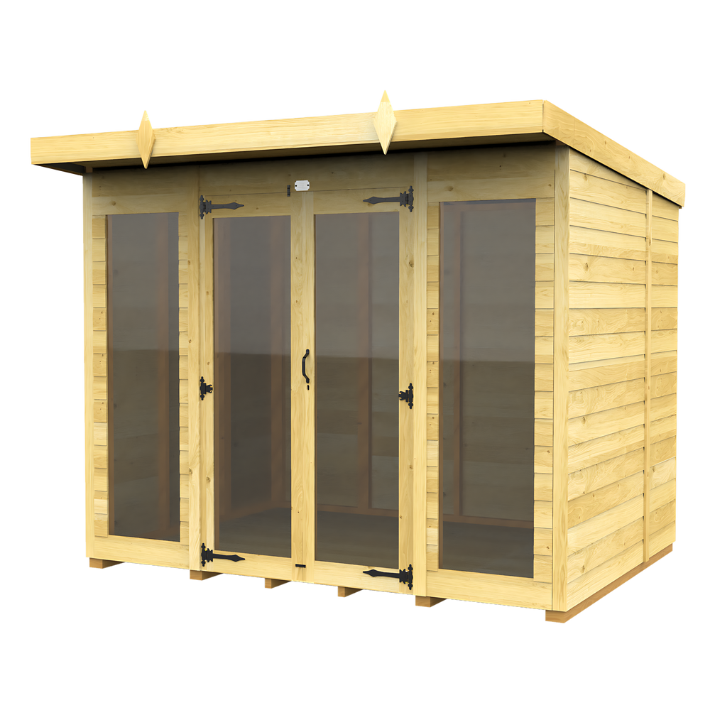 8ft Pent Summer House (Full Height Window)