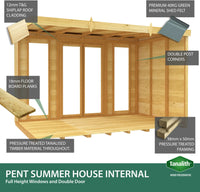 7ft x 20ft Pent Summer House (Full Height Window)