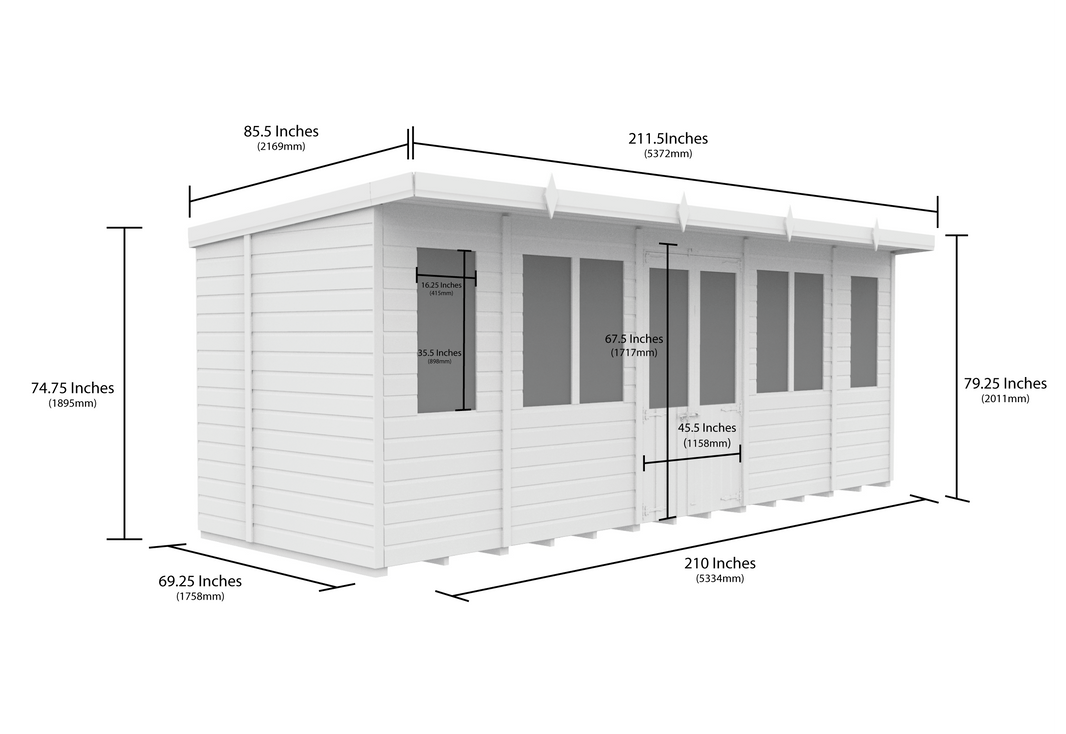 image 6ft x 18ft Pent Summer House