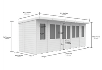 6ft x 18ft Pent Summer House