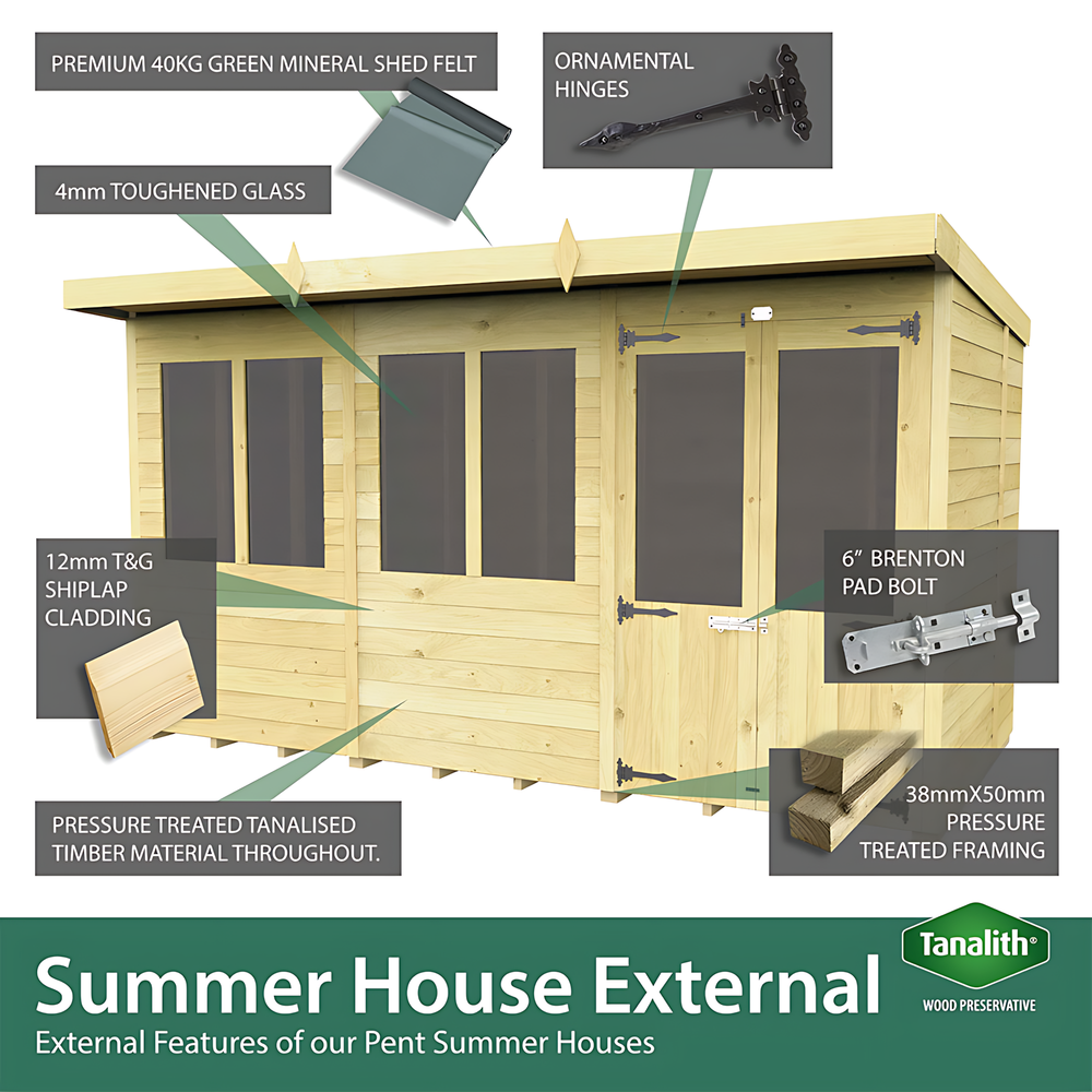 4ft x 20ft Pent Summer House