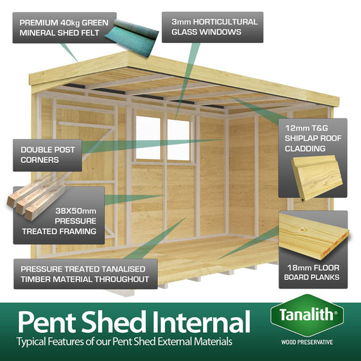 6ft Pent Summer Shed