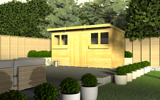 7ft x 16ft Pent Summer Shed