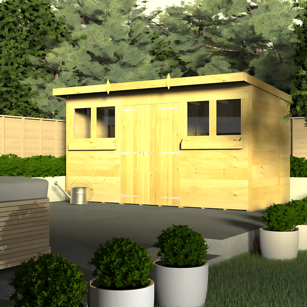 7ft x 10ft Pent Summer Shed