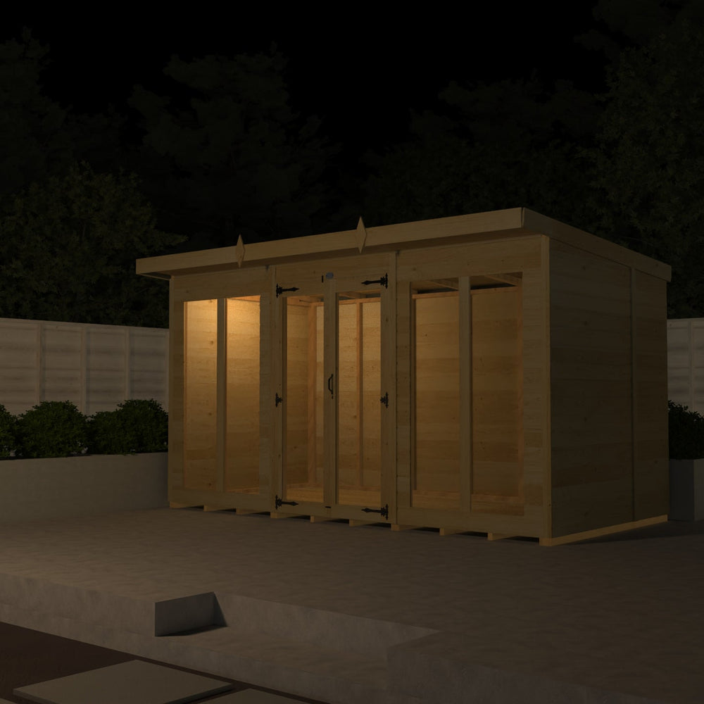 5ft x 16ft Pent Summer House (Full Height Window)