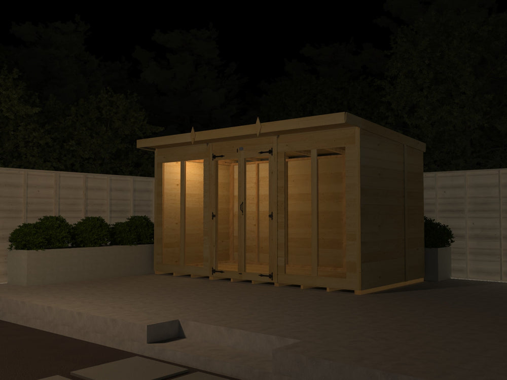 5ft x 16ft Pent Summer House (Full Height Window)