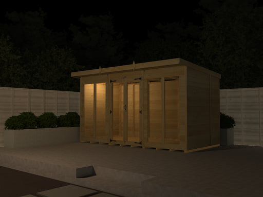 5ft x 16ft Pent Summer House (Full Height Window)