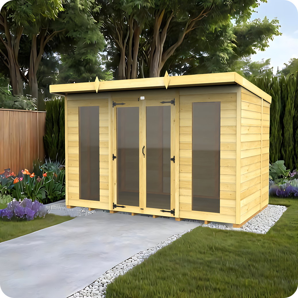 6ft Pent Summer House (Full Height Window)