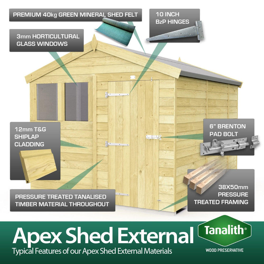 7ft x 11ft Apex Security Shed
