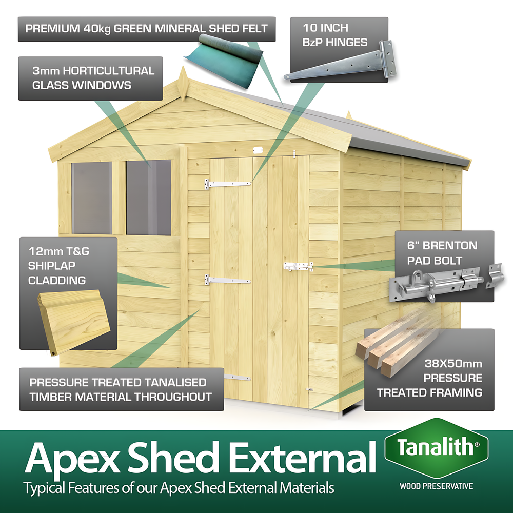 6ft x 12ft Apex Summer Shed