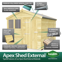 6ft x 12ft Apex Summer Shed