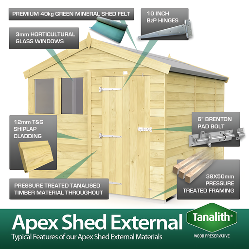 6ft x 12ft Apex Summer Shed
