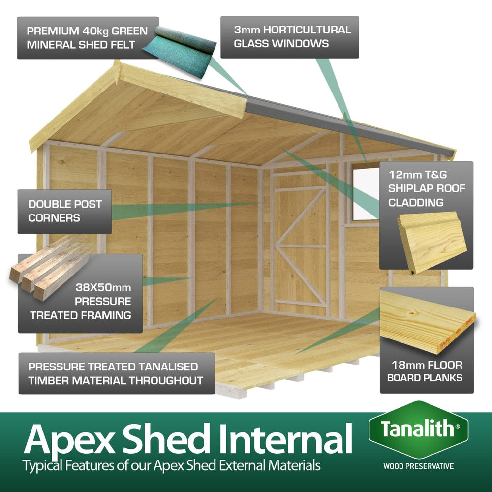 6ft x 13ft Apex Security Shed