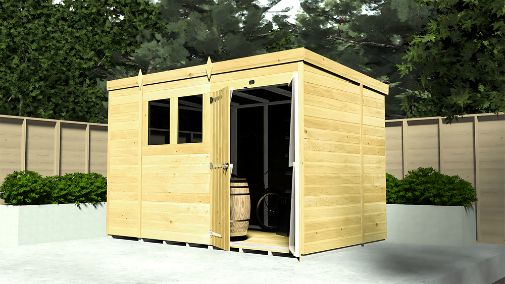 4ft x 15ft Pent Shed