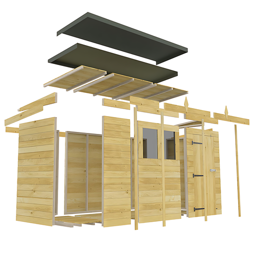 5ft x 10ft Pent Security Shed