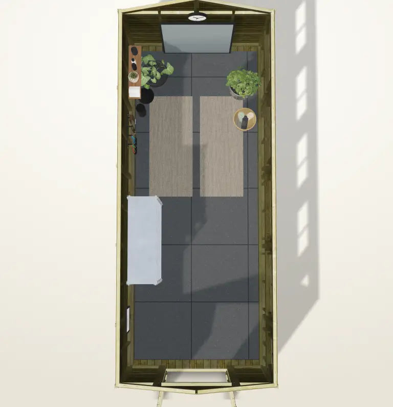 Plan of the Yoga Studio layout from the 3D builder